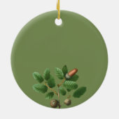 クリスマスコーンリース家族の写真 セラミックオーナメント (裏面)