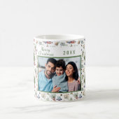 クリスマスコーン松の家族の写真のヴィンテージパターン コーヒーマグカップ (中央)