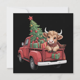 クリスマスコー  トラックのハイランドコー  ファーム Xmas シーズンカード