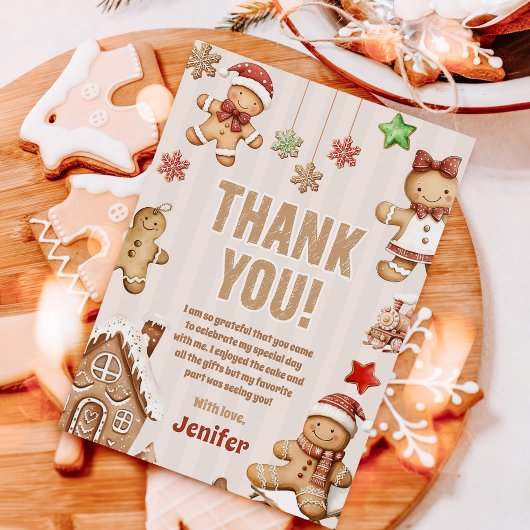 クリスマスコOKIEジンジャーブレッド誕生日 サンキューカード