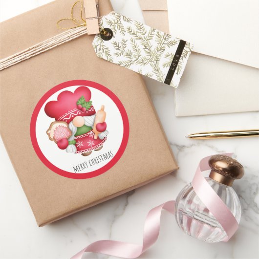 クリスマスコOKIE小人 ラウンドシール (ギフト)