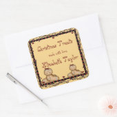 クリスマスコokies, ホリデージェンジャーブレッドステッカー スクエアシール (封筒)