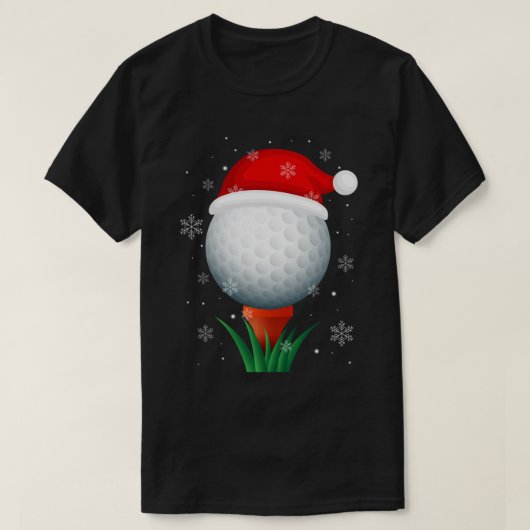 クリスマスゴフトトインデアおもしろいーサンタハットゴルフ愛好家 Tシャツ (デザイン正面)