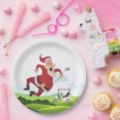 クリスマスゴルフコースとサンタクロース紙 ペーパープレート (パーティー)