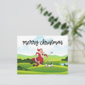 クリスマスゴルフコースとサンタクロース シーズンポストカード (スタンド正面)