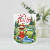 クリスマスゴルフコースにゴルフシャム猫 シーズンポストカード (スタンド正面)