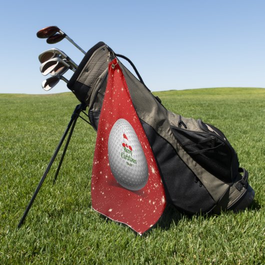 クリスマスゴルフサンタデザイン ゴルフタオル (グリーン)