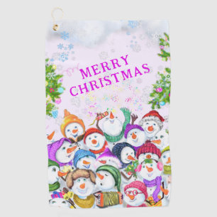 クリスマスゴルフタオルギフトハッピースノーマンパーティー ゴルフタオル
