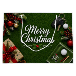 クリスマスゴルフパッティンググリーンホリデー ラージペーパーバッグ