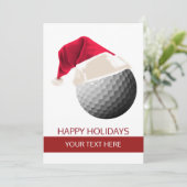 クリスマスゴルフボールサンタハットグリーティングカード シーズンカード (スタンド正面)