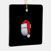 クリスマスゴルフボールサンタTハットスポーツおもしろいクリスマス セラミックオーナメント (右)