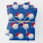 クリスマスゴルフボールスポーツサンタホリデーセット ラッピングペーパーシート (インサイチュ)