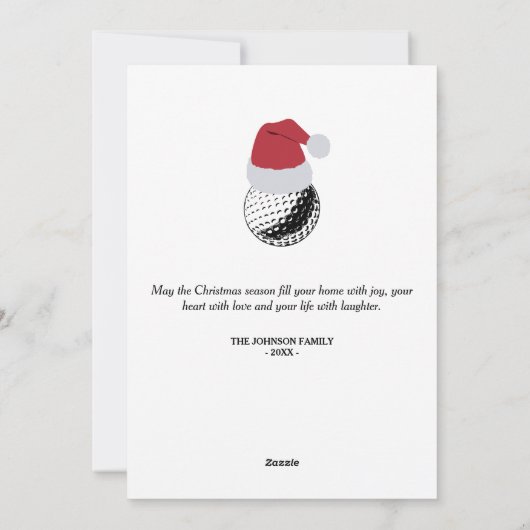 クリスマスゴルフボールスポーツ名前をカスタムする シーズンカード (裏面)