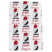 クリスマスゴルフボールスポーツ名前をカスタムする ミディアムペーパーバッグ (正面)