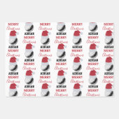 クリスマスゴルフボールスポーツ名前をカスタムする ラッピングペーパーシート (正面2)