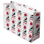 クリスマスゴルフボールスポーツ名前をカスタムする ラージペーパーバッグ (裏面アングル)