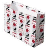 クリスマスゴルフボールスポーツ名前をカスタムする ラージペーパーバッグ (正面アングル)