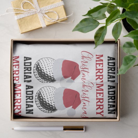 クリスマスゴルフボールスポーツ名前をカスタムする 薄葉紙 (ギフト)