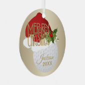 クリスマスゴルフボールセラミックスオーナメント メタルオーナメント (正面右)