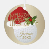 クリスマスゴルフボールセラミックスオーナメント メタルオーナメント (裏面)