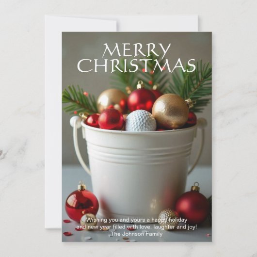 クリスマスゴルフボールバケット写真 シーズンカード (正面)