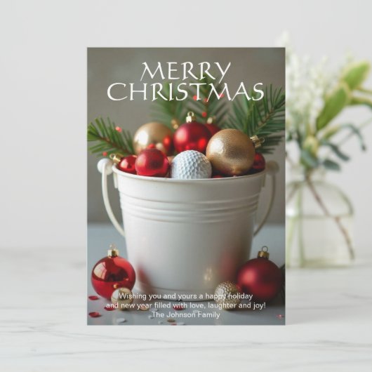 クリスマスゴルフボールバケット写真 シーズンカード (スタンド正面)