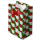 クリスマスゴルフボールパターン ミディアムペーパーバッグ (裏面アングル)
