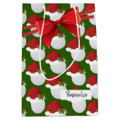 クリスマスゴルフボールパターン ミディアムペーパーバッグ (正面)