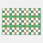 クリスマスゴルフ – ミニマリストのゴルフパターン ラッピングペーパーシート (正面3)