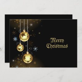 クリスマスゴールデンオーナメントシャイニースターブラック シーズンカード