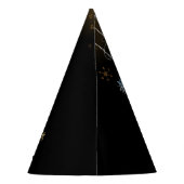 クリスマスゴールデンオーナメントシャイニースターブラック パーティーハット (裏面)