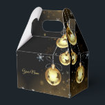 クリスマスゴールデンオーナメントシャイニースターブラック フェイバーボックス<br><div class="desc">クリスマスの黄金のオーナメント光沢のある星の黒い好意ボックス。美ユニークしいスタイリッシュデザイン簡単パーソナライズされた。フォントスタイル、サイズ、色を変更できる。一致する項目が使用可能。</div>