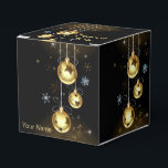 クリスマスゴールデンオーナメントシャイニースターブラック フェイバーボックス<br><div class="desc">クリスマスの黄金のオーナメント光沢のある星の黒い好意ボックス。美ユニークしいスタイリッシュデザイン簡単パーソナライズされた。フォントスタイル、サイズ、色を変更できる。一致する項目が使用可能。</div>