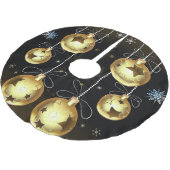 クリスマスゴールデンオーナメントシャイニースターブラック ブラッシュドポリエステルツリースカート (アングル)