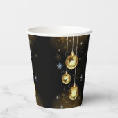 クリスマスゴールデンオーナメントシャイニースターブラック 紙コップ (裏面)