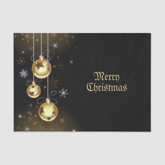 クリスマスゴールデンオーナメントシャイニースターブラック 薄葉紙 (正面)