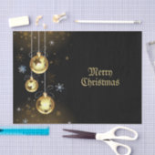 クリスマスゴールデンオーナメントシャイニースターブラック 薄葉紙 (クラフト)