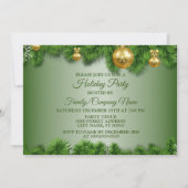 クリスマスゴールデンオーナメントホリデーズパーティー 招待状 (正面)