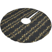 クリスマスゴールデンオーナメント光沢のある星ブラックブラシ ブラッシュドポリエステルツリースカート (アングル)