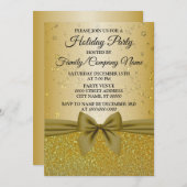 クリスマスゴールデングリッターホリデーズパーティー 招待状 (正面/裏面)