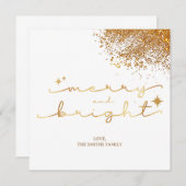 クリスマスゴールデングリッター 招待状 (正面/裏面)