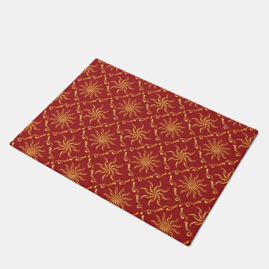 クリスマスゴールデンサンパターン ドアマット (アングル)