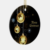 クリスマスゴールデンシャイニースターズブラック セラミックオーナメント (右)