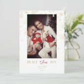 クリスマスゴールデンスノーフレーク&ホリーカスタムフォト シーズンカード (スタンド正面)