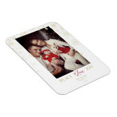 クリスマスゴールデンスノーフレーク&ホリーカスタムフォト マグネット (右側)