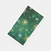 クリスマスゴールデンスノーフレークonグリーンバックグラウンド (コーナー)