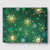クリスマスゴールデンスノーフレークonグリーンバックグラウンド ゲストブック (裏面)