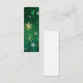 クリスマスゴールデンスノーフレークonグリーンバックグラウンド コーリングカード (正面/裏面)