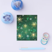 クリスマスゴールデンスノーフレークonグリーンバックグラウンド チラシ (シングル)