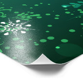 クリスマスゴールデンスノーフレークonグリーンバックグラウンド フォトプリント            (角)